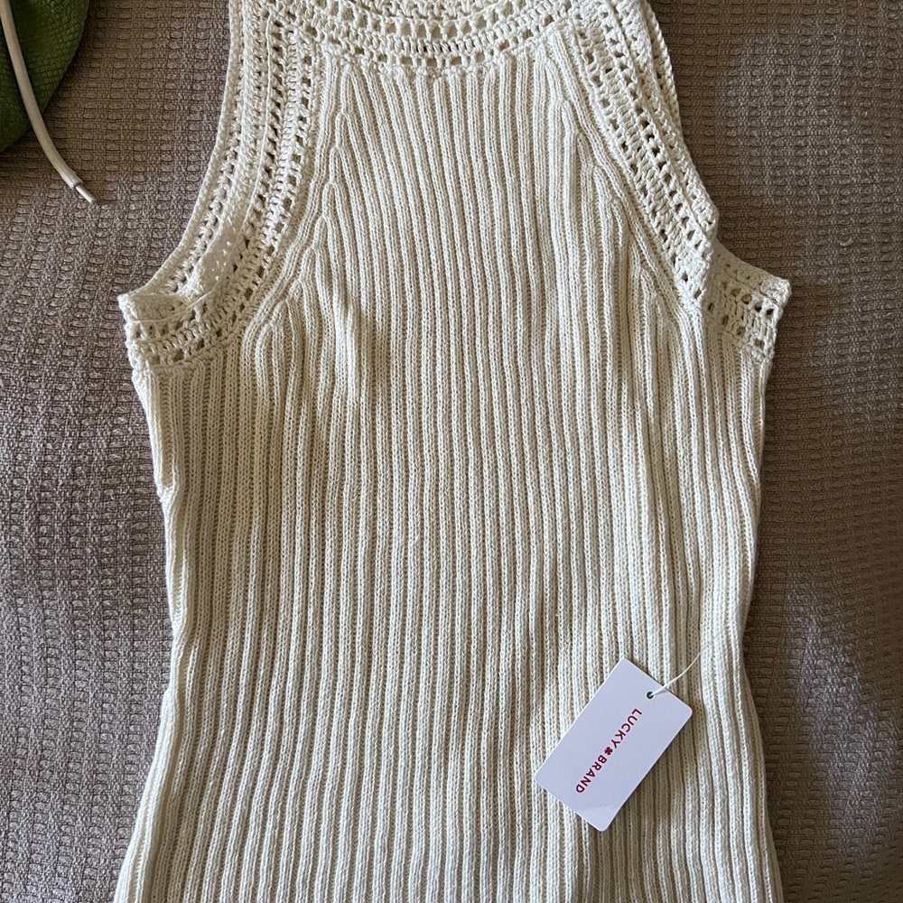 Lucky Brand Ivory Knit Tank Top